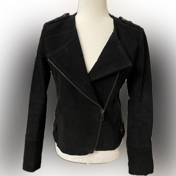 Black Suede Biker Jacket - Picture 1 of 5